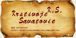 Krstivoje Savatović vizit kartica